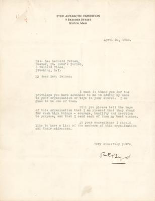 Lot #240 Richard Byrd Typed Letter Signed - Image 1