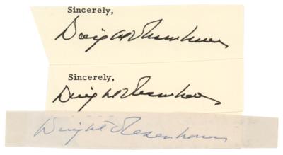 Lot #61 Dwight D. Eisenhower (3) Signatures - Image 1