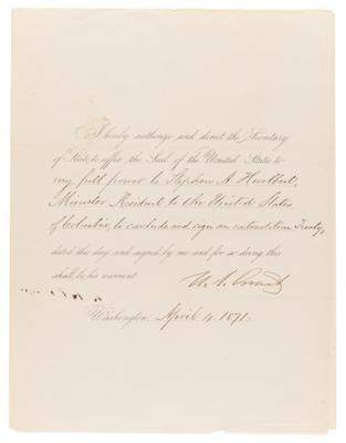 Lot #12 U. S. Grant Document Signed as President,