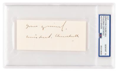 Lot #157 Winston Churchill Signature - PSA GEM MT 10 - Image 1