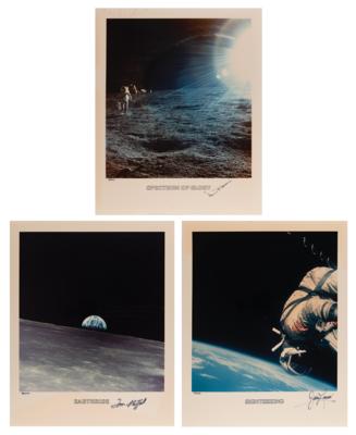 Lot #433 Apollo Astronauts: Bean, Stafford, and Lovell (3) Signed Prints - Image 1