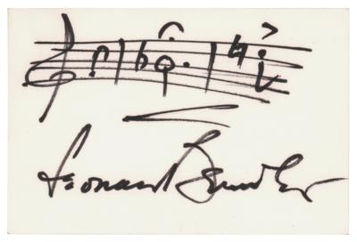 Lot #653 Leonard Bernstein Autograph Musical Quotation Signed from 'West Side Story' - Image 1