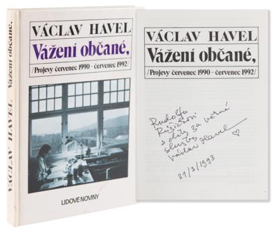 Lot #271 Vaclav Havel Signed Book - Dear Citizen: Speeches, July 1990–July 1992 - Image 1