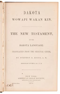 Lot #255 Dakota Language Bible: Wowapi Wakan Kin (1874) - Image 2