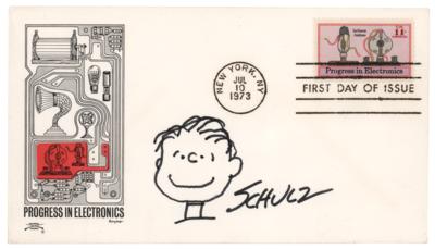 Lot #540 Charles Schulz Signed Linus Sketch on a First Day Cover - Image 1