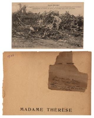 Lot #381 Zeppelin L-44 Fragment and Postcard - Image 1