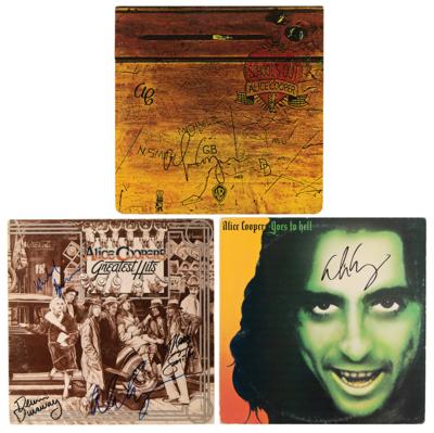 Lot #687 Alice Cooper (3) Signed Albums - Greatest Hits, Alice Cooper Goes to Hell, and School's Out - Image 1