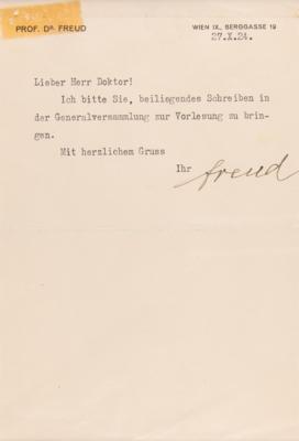 Lot #205 Sigmund Freud Typed Letter Signed - Image 3