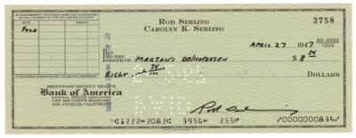 Lot #906 Rod Serling Signed Check - Image 1