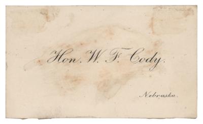 Lot #220 William F. 'Buffalo Bill' Cody Signed Personal Calling Card - Image 2