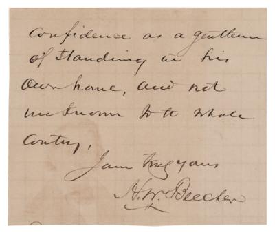 Lot #232 Henry Ward Beecher Autograph Quotation