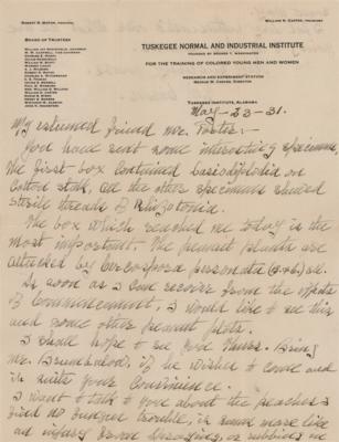 Lot #242 George Washington Carver Autograph Letter Signed on Peanut Plants Fungus - Image 1