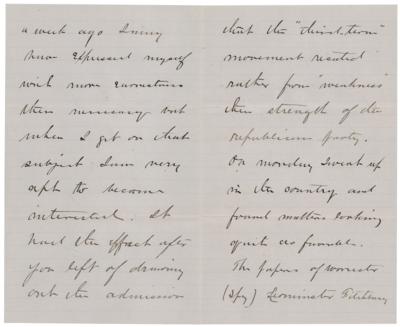 Lot #355 Nelson A. Miles Autograph Letter Signed on 1880 Presidential Election - Image 2