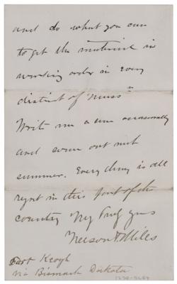 Lot #355 Nelson A. Miles Autograph Letter Signed on 1880 Presidential Election - Image 6