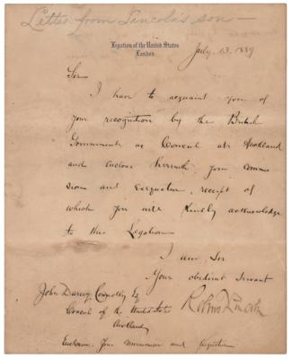 Lot #293 Robert Todd Lincoln Autograph Letter