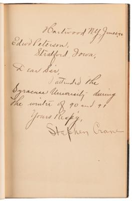 Lot #564 Stephen Crane Letter Signed in The Red Badge of Courage (Second Edition) - Image 4