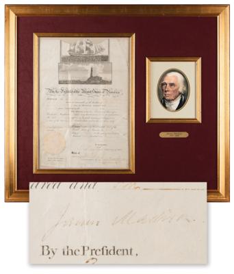 Lot #88 James Madison Document Signed as President - Image 1