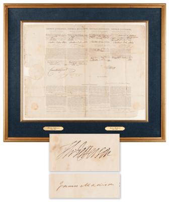 Lot #2 Thomas Jefferson and James Madison Signed Four-Language Ship's Passport - Image 1