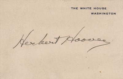 Lot #75 Herbert Hoover Signed White House Card - Image 1