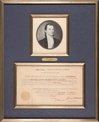 Lot #91 James Monroe Document Signed as President - Image 1