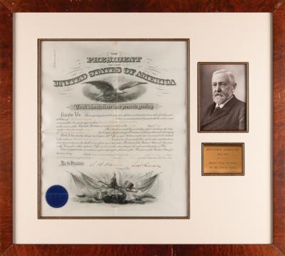 Lot #72 Benjamin Harrison Document Signed as President - Image 1