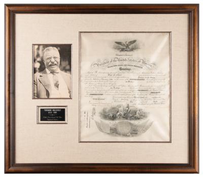 Lot #19 Theodore Roosevelt Document Signed as