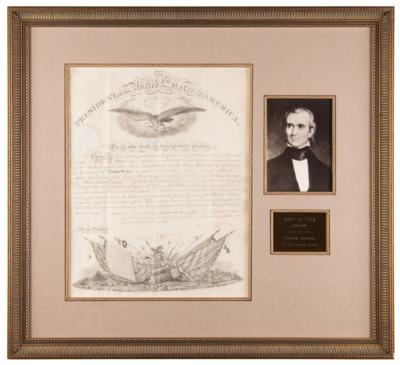 Lot #8 James K. Polk Document Signed as President,