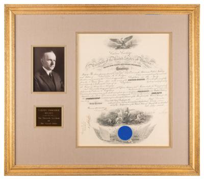 Lot #55 Calvin Coolidge Document Signed as President - Image 1