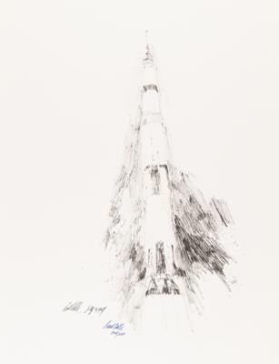 Lot #412 Apollo 11: Paul Calle Signed Suite of (3) Lithographs - 'Suiting Up' (Ltd. Ed #149/250) - Image 3