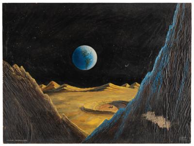 Lot #441 Morris Scott Dollens Original Painting - 'Lunar Surfaces' - Image 1