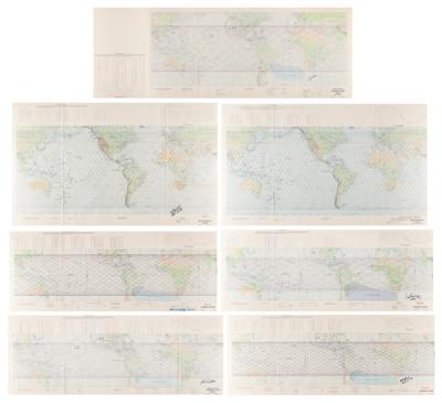 Lot #483 Space Shuttle Mission and Groundtrack Charts (7) Signed by Astronauts, with Crippen, Lousma, and Springer - Image 1