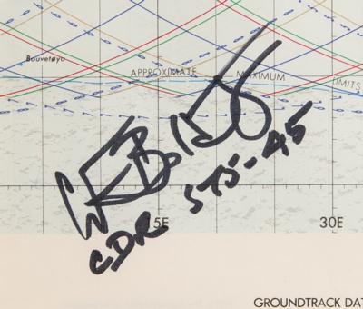 Lot #483 Space Shuttle Mission and Groundtrack Charts (7) Signed by Astronauts, with Crippen, Lousma, and Springer - Image 2