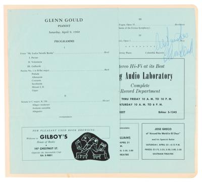 Lot #630 Glenn Gould Signed Program Page, Ticket Stubs, and Ephemera Scrapbook - Image 1