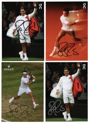 Lot #955 Roger Federer (4) Signed Promo Cards