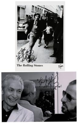 Lot #725 Rolling Stones: Charlie Watts (2) Signed Photographs - Image 1