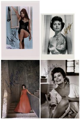 Lot #876 Sophia Loren (4) Signed Photographs - Image 1