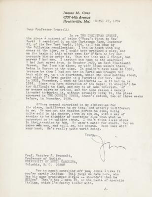 Lot #591 James M. Cain Typed Letter Signed on Author John O'Hara - Image 1