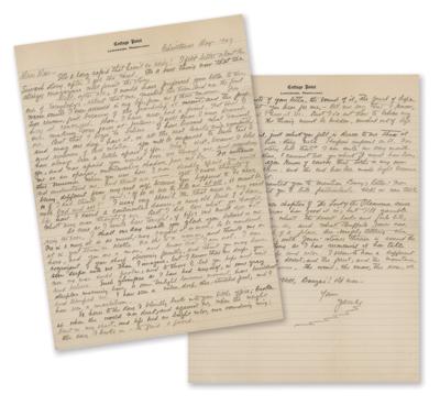 Lot #600 Zane Grey Autograph Letter Signed - Image 1