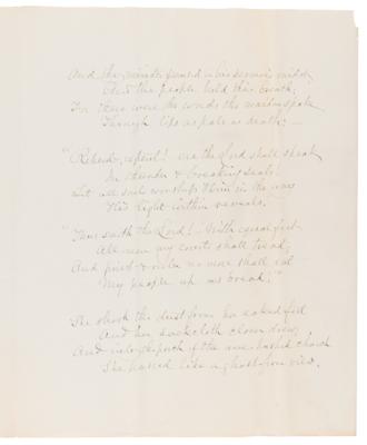 Lot #577 John Greenleaf Whittier Handwritten Poem - 'In the Old South Church, Boston 1677' - Image 3