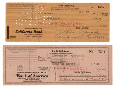 Lot #793 Lucille Ball and Desi Arnaz (2) Signed Checks - Image 1