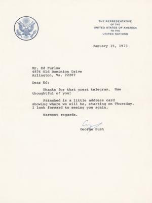 Lot #39 George Bush Typed Letter Signed, Announcing His Move to Washington as Chairman of the RNC - Image 1