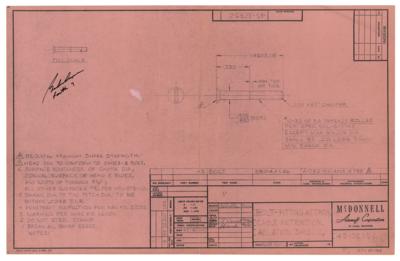 Lot #438 Gordon Cooper Signed Blueprint Schematic - Image 1