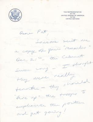 Lot #40 George Bush Autograph Letter Signed as Ambassador to the United Nations - Image 2