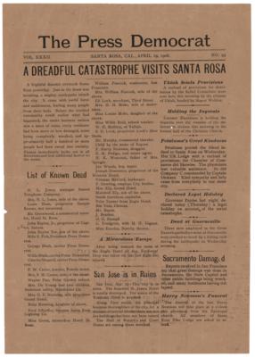 Lot #315 San Francisco 1906 Earthquake Broadside