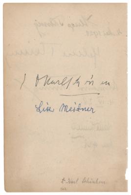 Lot #298 Lise Meitner Signature