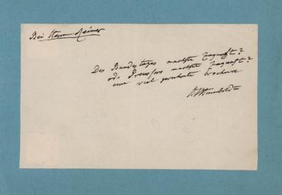 Lot #280 Alexander von Humboldt Autograph Note