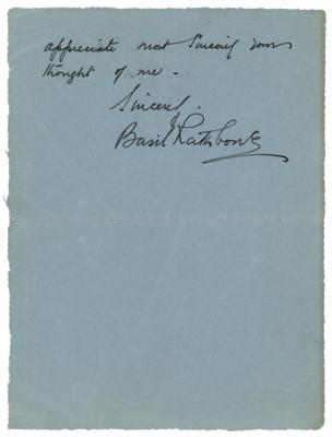 Lot #896 Basil Rathbone Autograph Letter Signed - Image 3