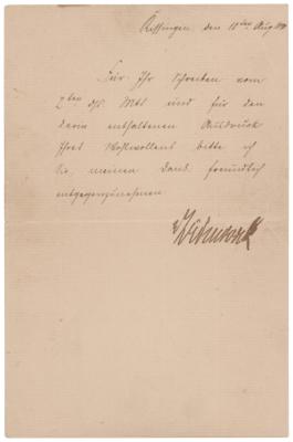 Lot #236 Otto von Bismarck Letter Signed - Image 1