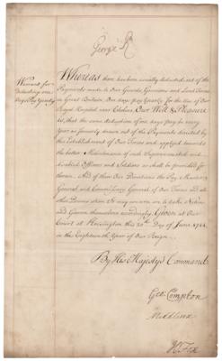 Lot #288 King George II Twice-Signed Military Document - Image 1