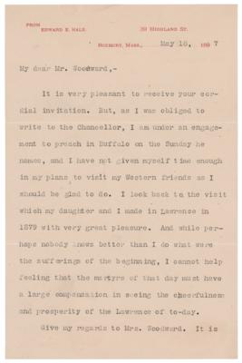 Lot #602 Edward Everett Hale (4) Signed Letters - Image 2